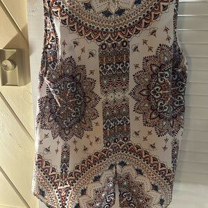 Bohemian Patterned Sleeveless Top worn one time